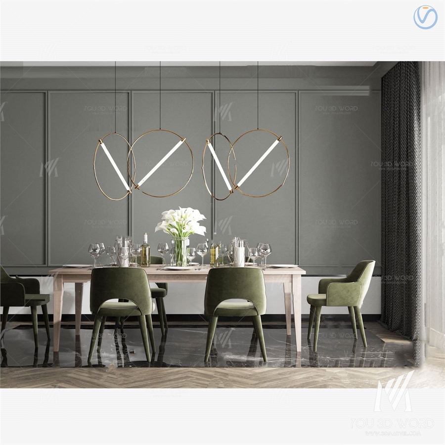 nordic dining table chair 3d model
